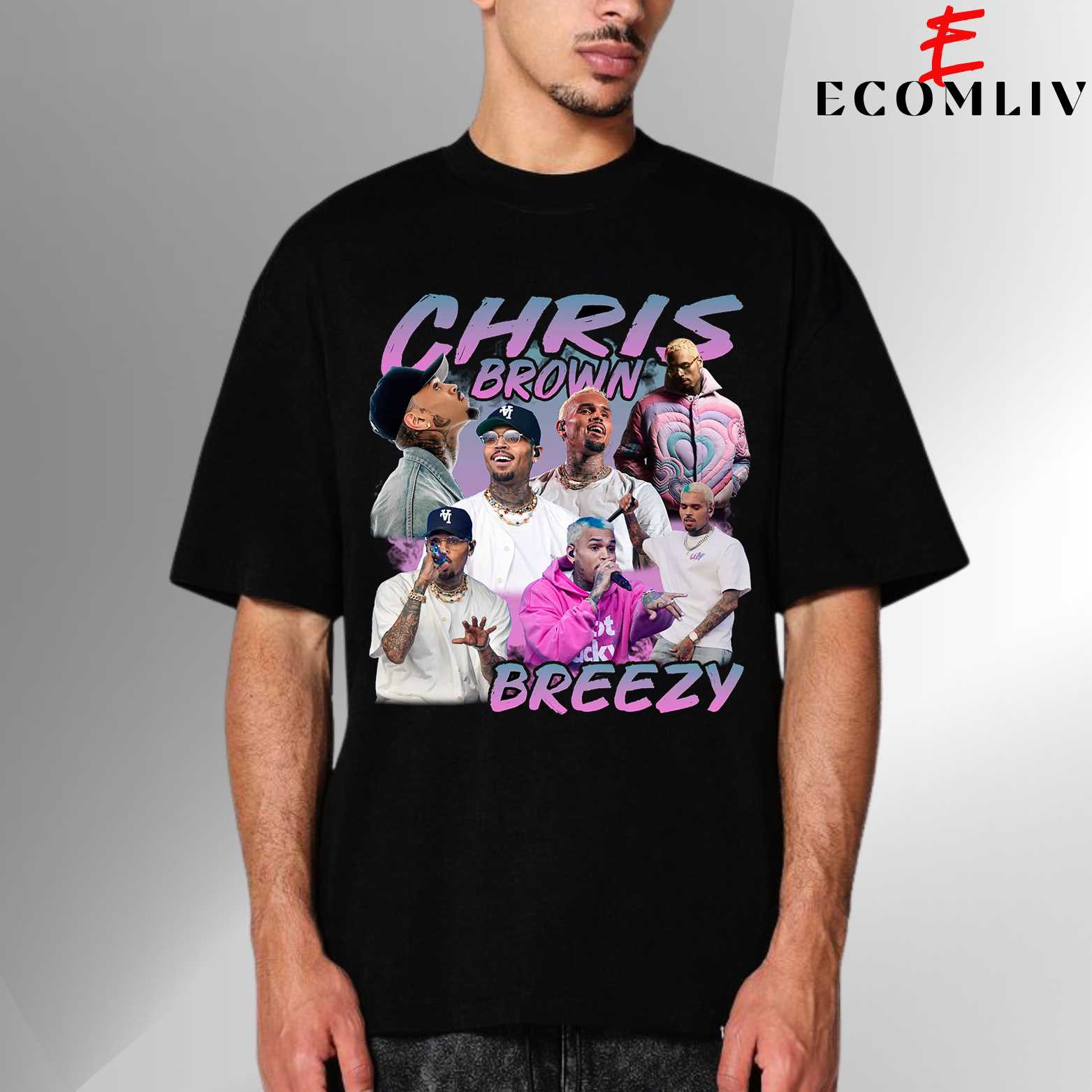 Breezy Retro Tour Tee, Hip Hop Shirt, Concert Merch